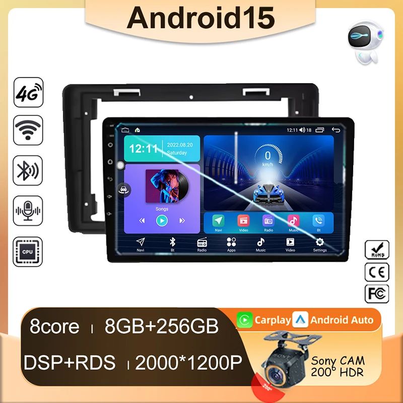 Car Radio Android 15 Auto For Citroen C2 C3 2001 2003 - 2010 Carplay GPS Navigation Multimedia Player 2din DVD Video Head Unit