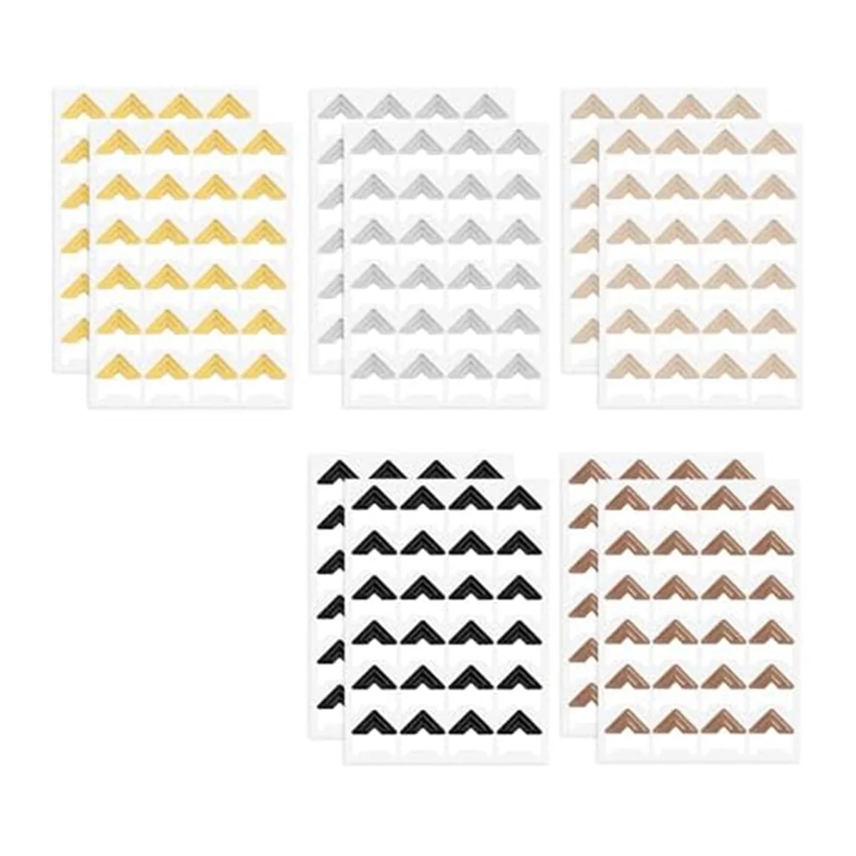 240 Pieces Photo Corners for Scrapbooking, Gold Photo Corner Stickers, Self-Adhesive Photo Mounting Corners,Multicolor