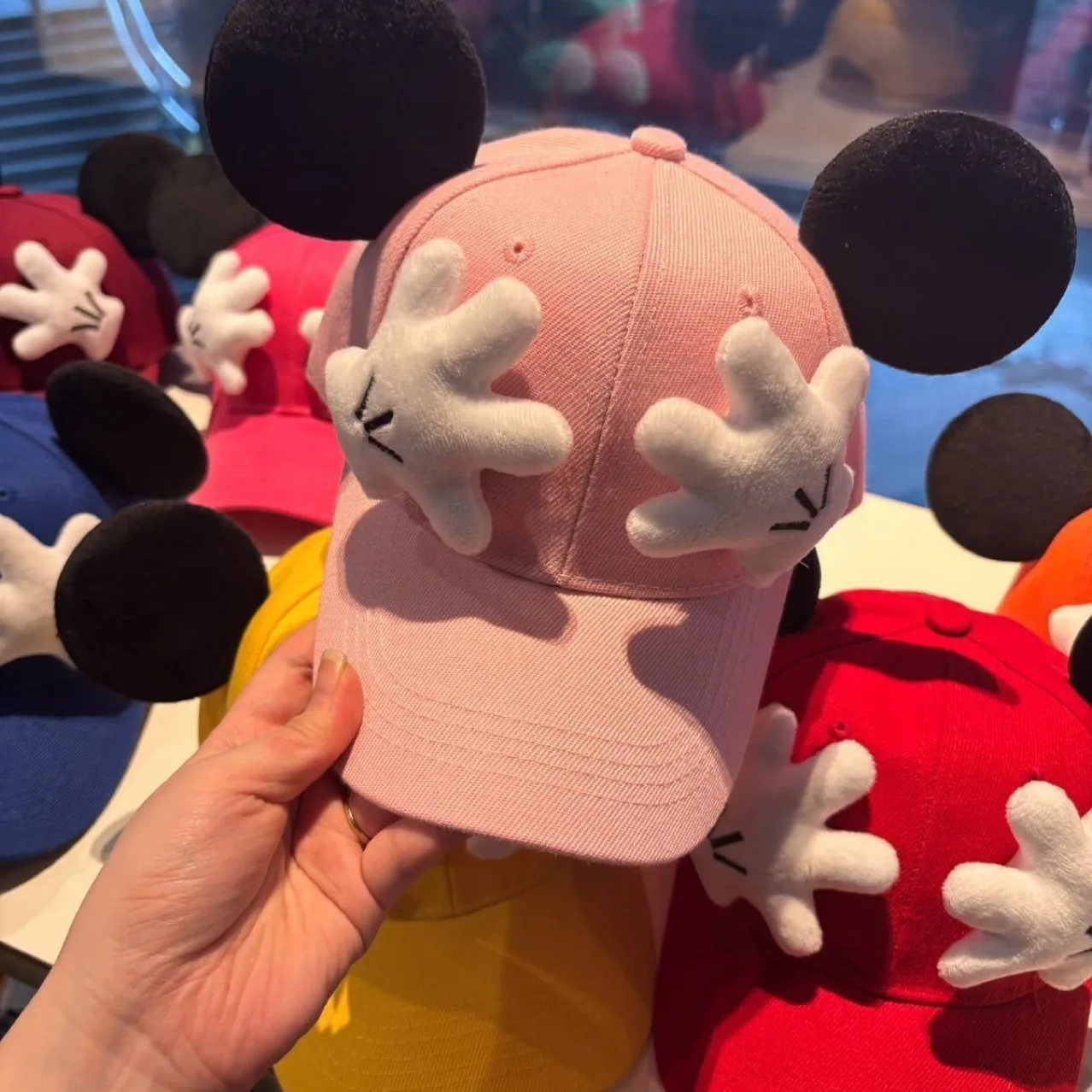 Parent-child matching set Cute Mouse ear Baseball Cap Adjustable Snapback Hat Children's Teens Adults Cartoon Sun Hat