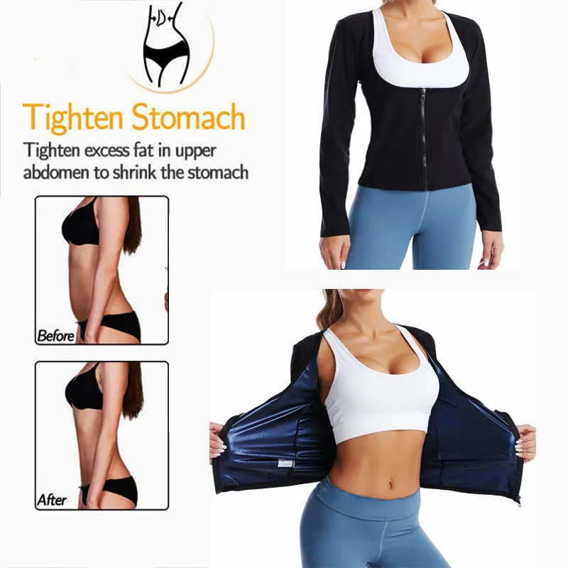 MrifDila Waist Trainer Body Shaper Shirts Sauna Suits 5XL Gym Tops 5 Times Sweating Slimming Fat Burn Hot Sweat Shirt Shapewear