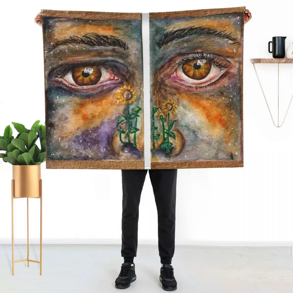 

Space Sunflowers Throw Blanket Luxurious Soft Blanket Holiday Gift for Family