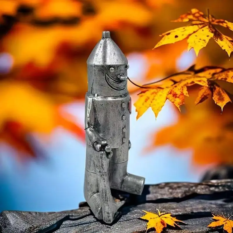Tin Man Resin Lawn Sculpture Outdoor Garden Figurine for Creative Whimsical Decoration