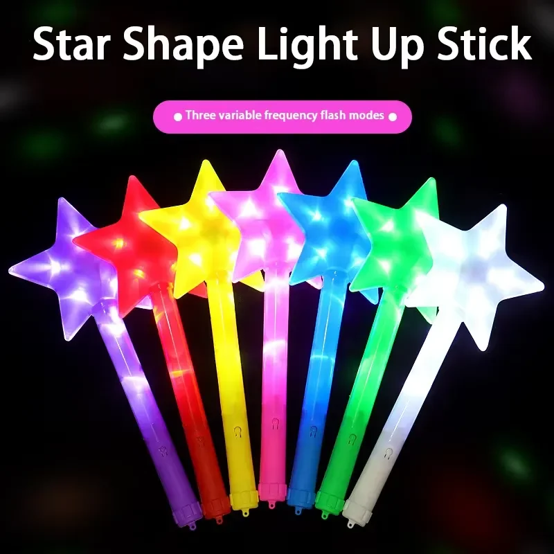 LED Lighting Wand Toy Glow Neon Concert Party Supplies Cheerleading Stick Magic Star Styling Glow Stick