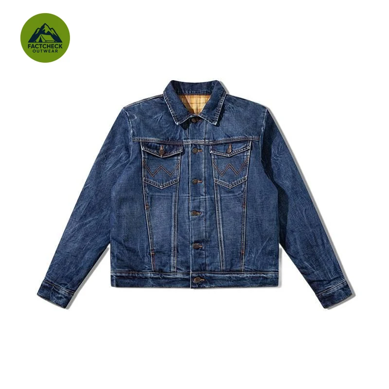 FACTCHECK EU US Size Luxury Quality Denim Jacket Faded Denim Stone Washing Workwear Vintage Winter Warm Denim Jacket