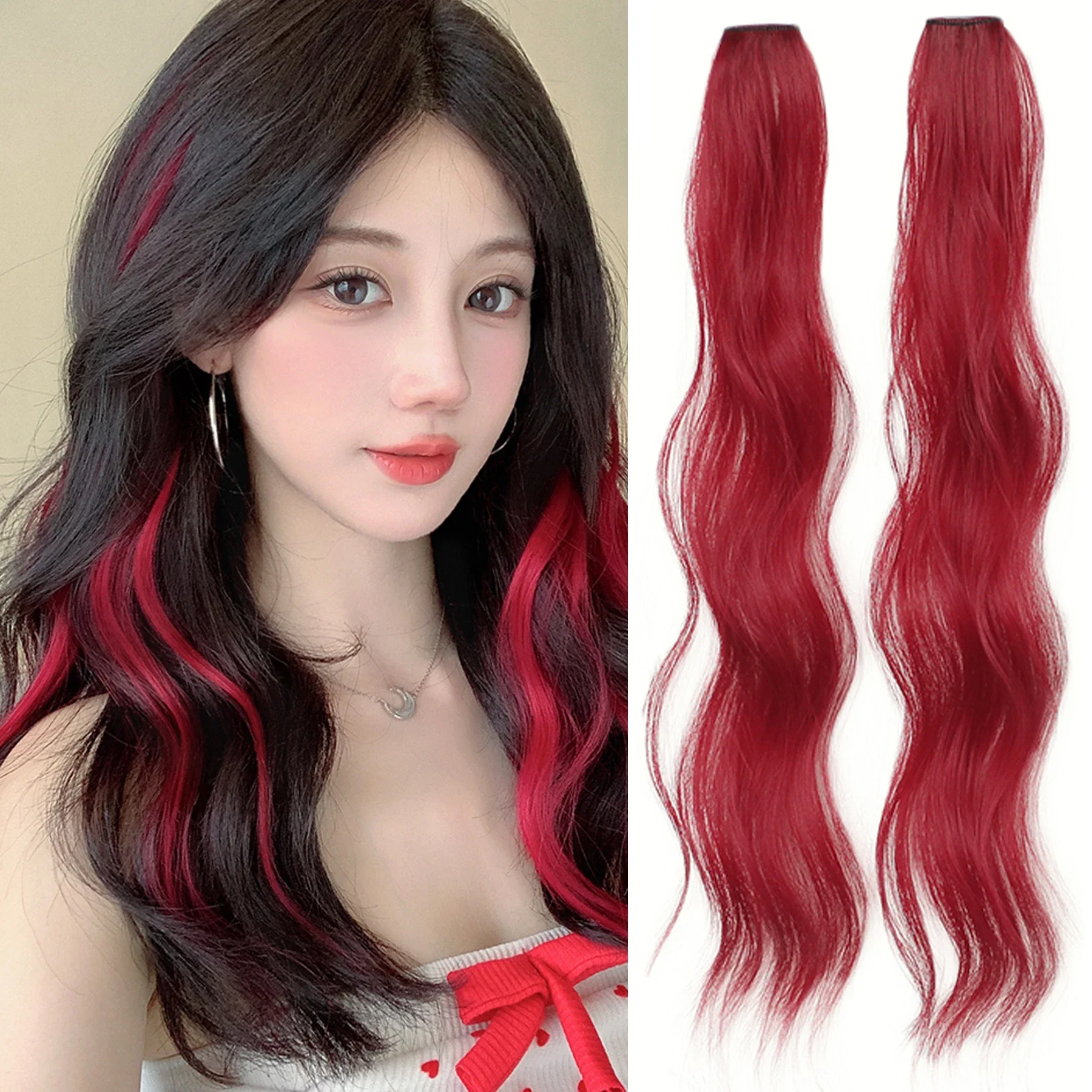 

50cm Curly Hair Extension Clip In Hairpiece Long Hanging Ear Wig Clip Synthetic Hair Extensions Accessories Hairpiece Hairpin