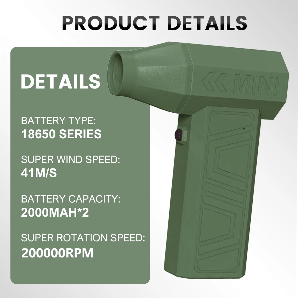 X3-A3 Nieuwe Jet Dry Blower 200000 RPM Super Power Turbo Jet Fan Type-C Opladen 41 m/s Windsnelheid Auto Elektrische Air Duster Föhn