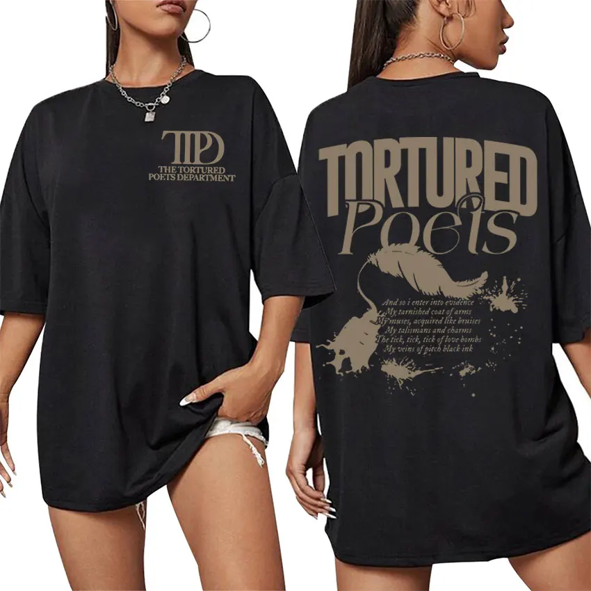 New Album The Tortured Poets Department Vintage T Shirts Man Women's Fashion Harajuku Oversized Cotton T-shirt Hip Hop Clothing