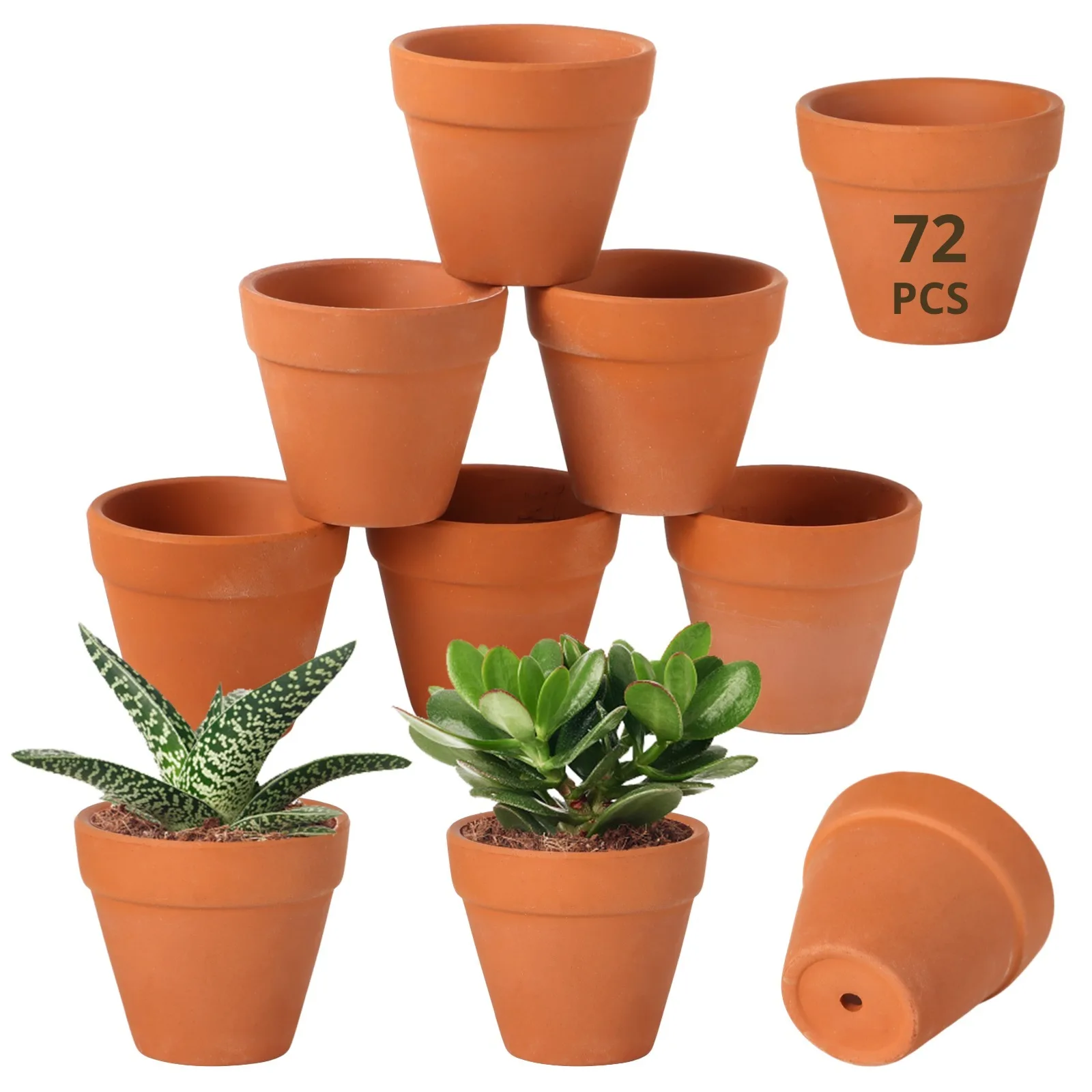 

72Pcs Small Clay Pots Mini Terracotta Pots Ceramic Pottery Planters Terra Flower Pots Succulent Pots For Cactus Plant DIY Crafts