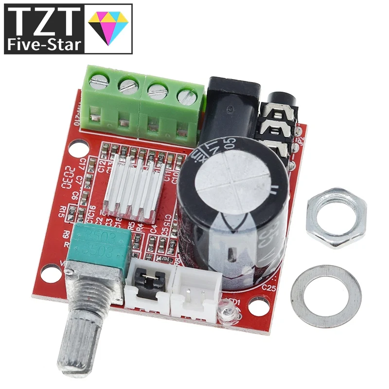 TZT 12V Mini Hi-Fi PAM8610 Audio Stereo Amplifier Board 2X10W Dual Channel D Class Lowest Price