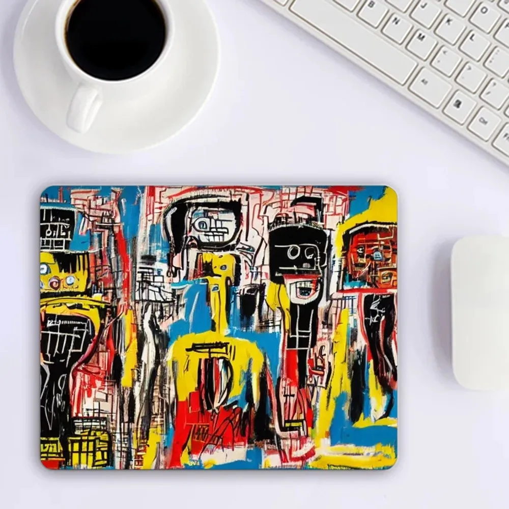 Jean-Michel B-Basquiat Mousepad Mousepad Game Pc Accessories Overlock MouseMat Computer Desk Mat