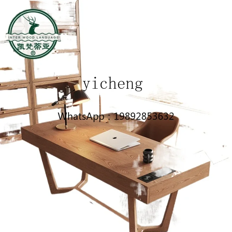 

K8 Solid Wood Large Desk Large Length Ash Computer Office Study Table Workbench