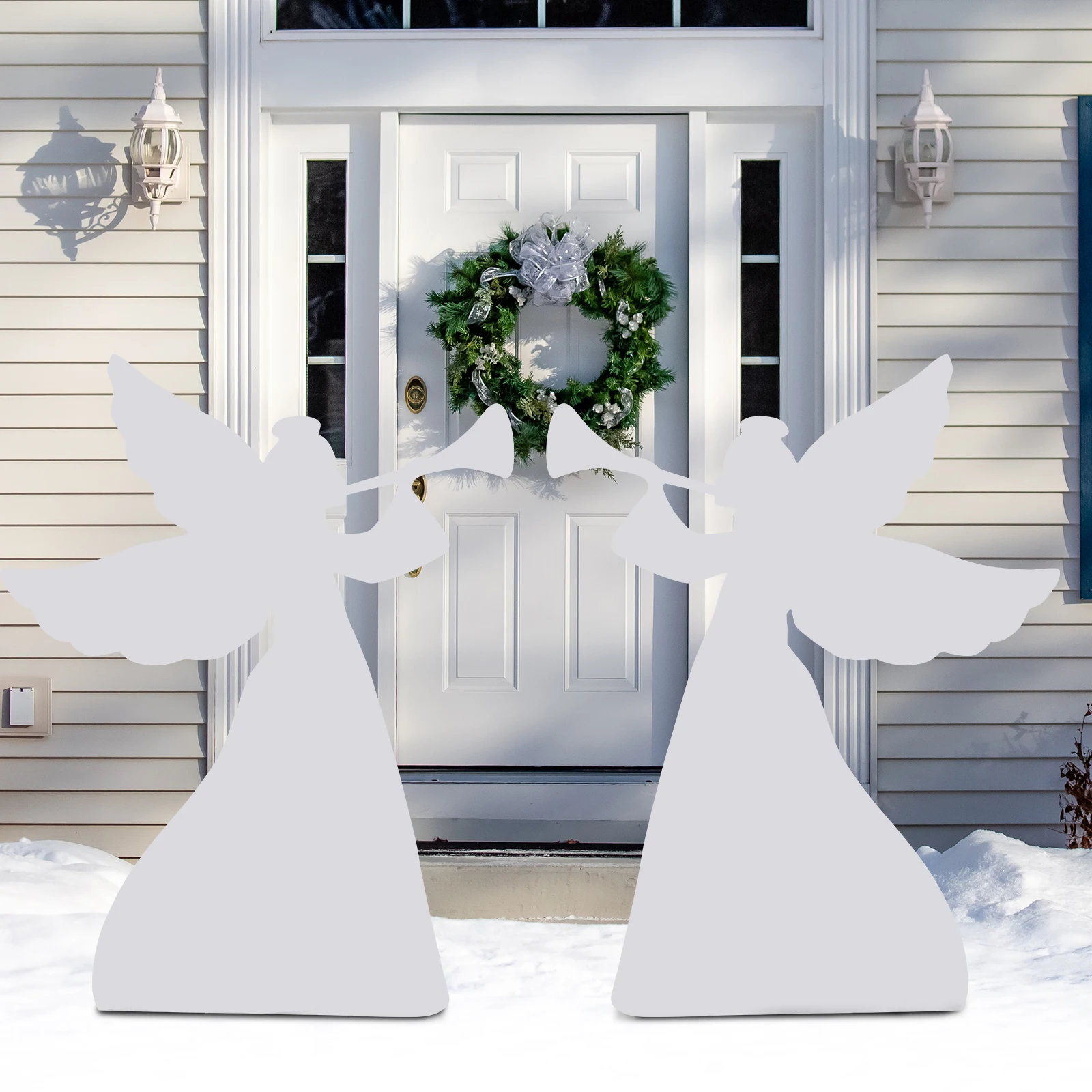 2pcs 36in PVC Angel Garden Angel Decoration White