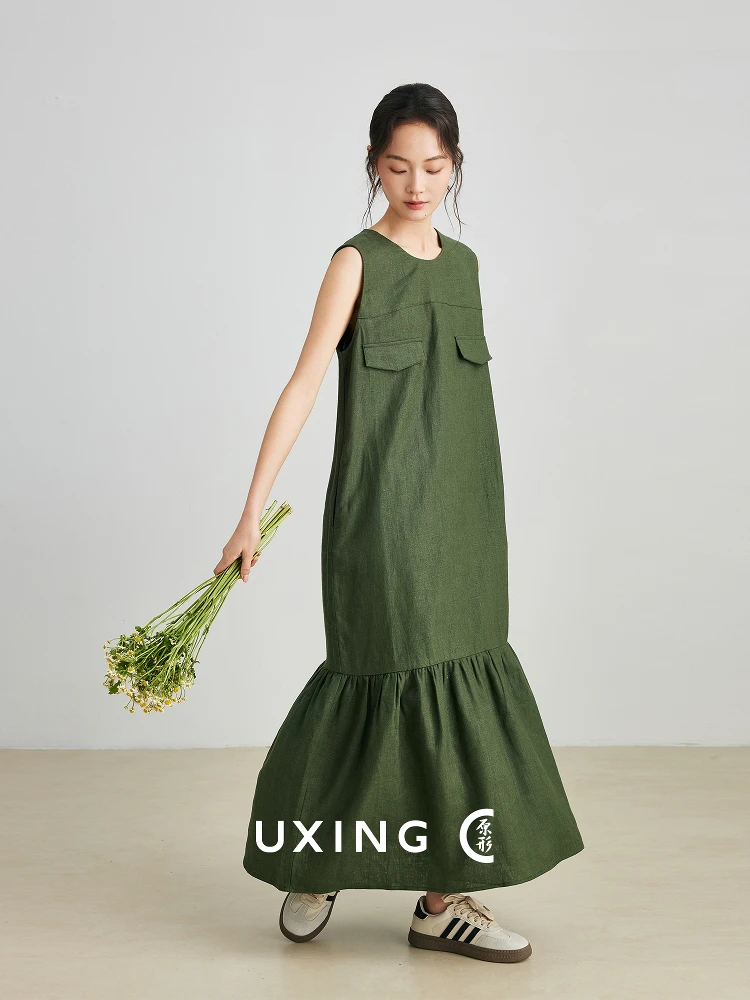 

Casual Midi Svel Dr Women's Faion Design Splicing Spring Summer New Sle Simple Straight Cut l Waist Dr