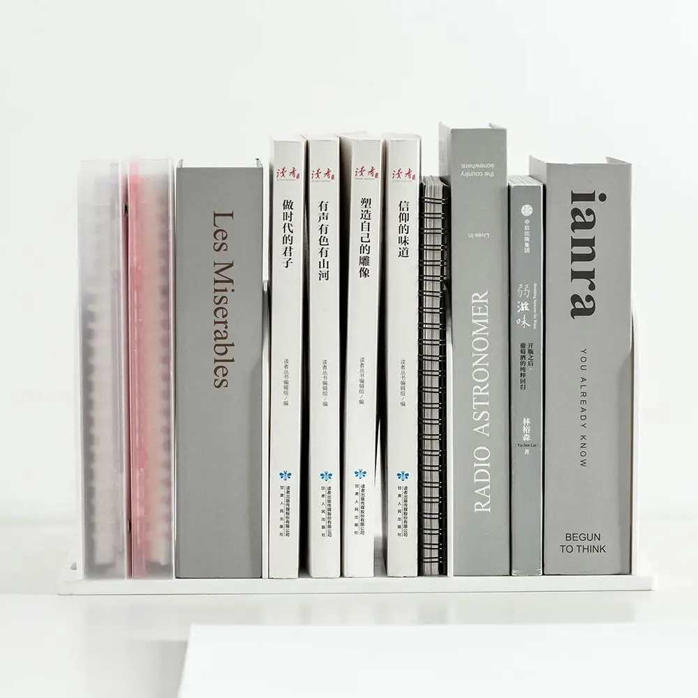 Simple Plastic Bookends Thickened Partition Book Stand Portable Desktop Organizer Office Use
