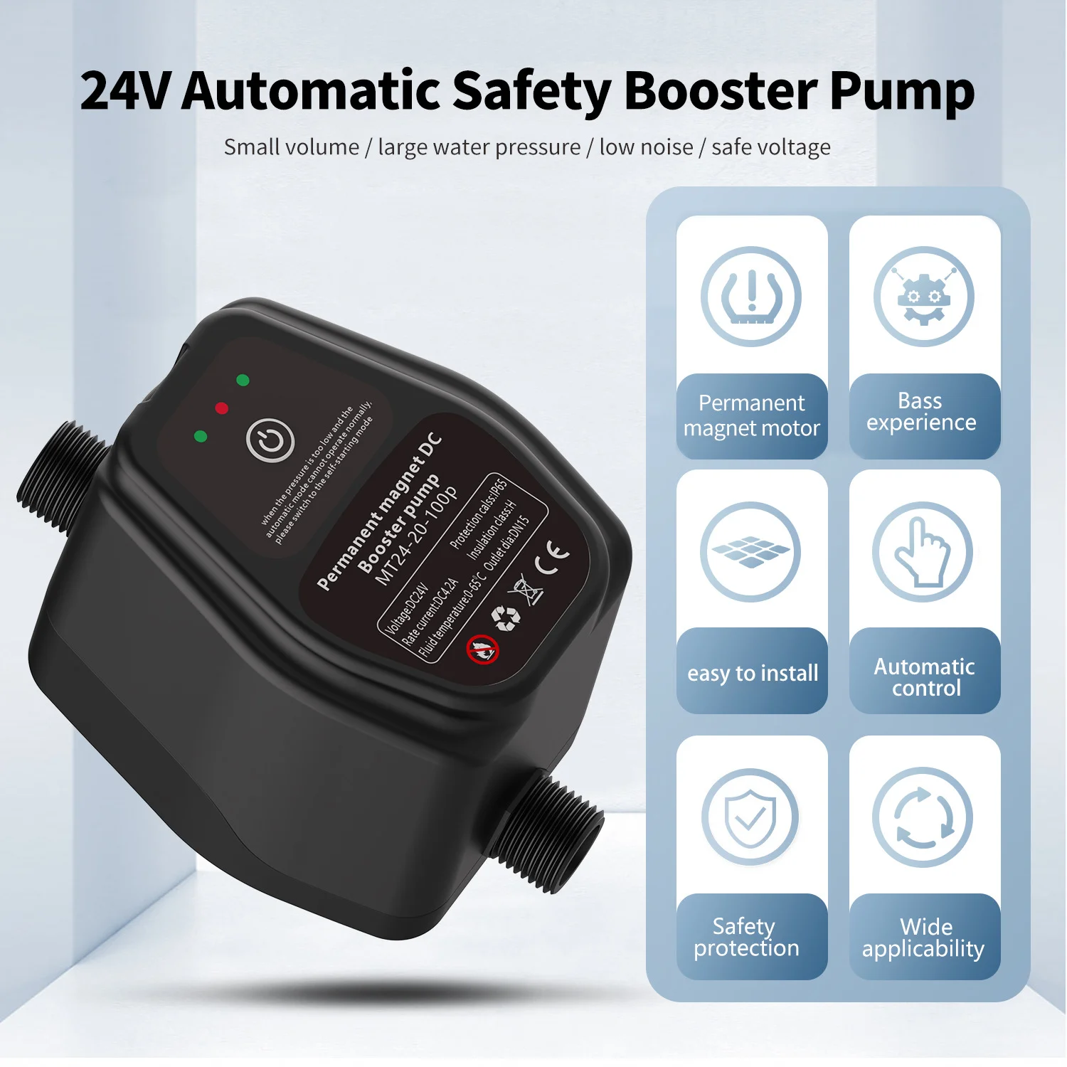 24V DC booster pump solar showerhead water heater tap water booster pump DC boosterpump self-priming pump