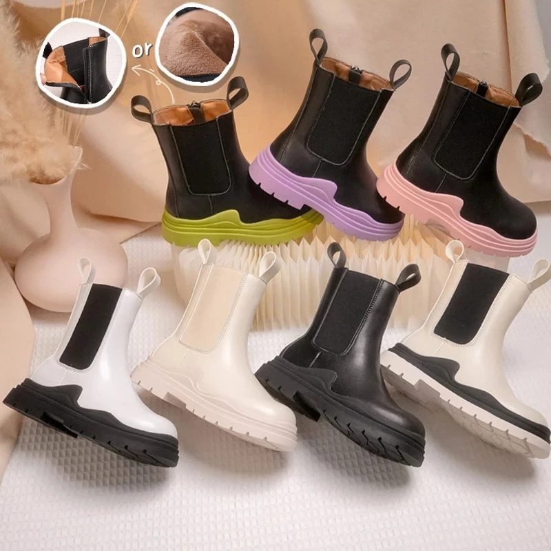 

Girls boots children's smoke boots 2022 autumn and winter new Chelsea shoes big boys boots