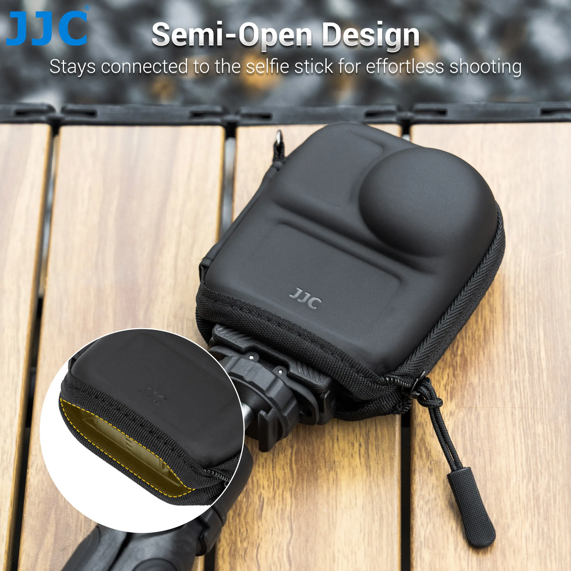 JJC Mini Camera Case for DJI Osmo Nano Bag Black Camera Storage Bag Travel Carrying Case EVA Material Bottom Open Design