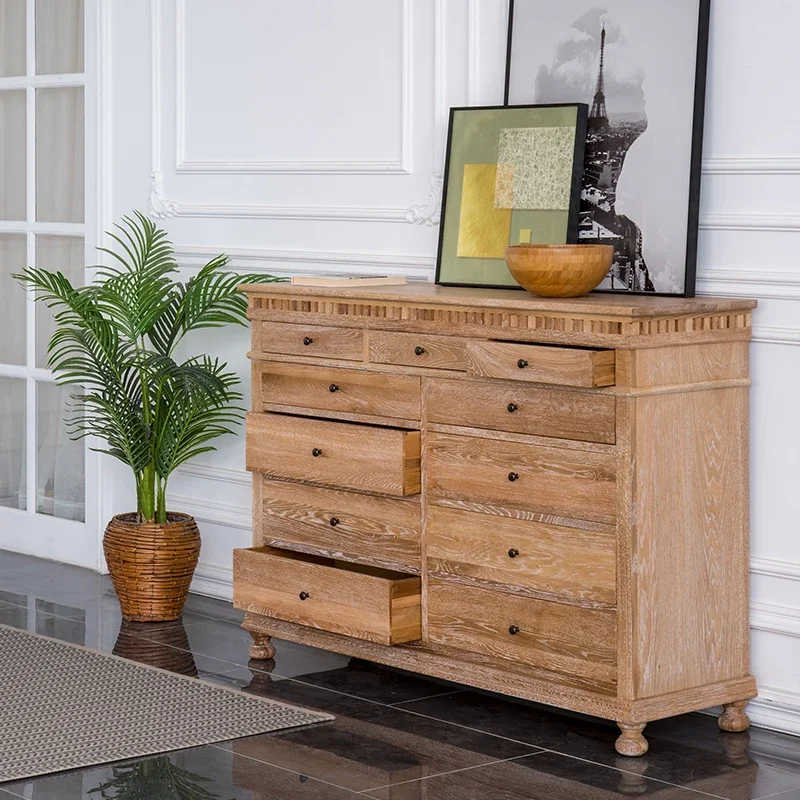 

Американский антикварный старый шкаф для спальни, шкафчик для французской виллы, модель бокового шкафа, входной шкаф для хранения