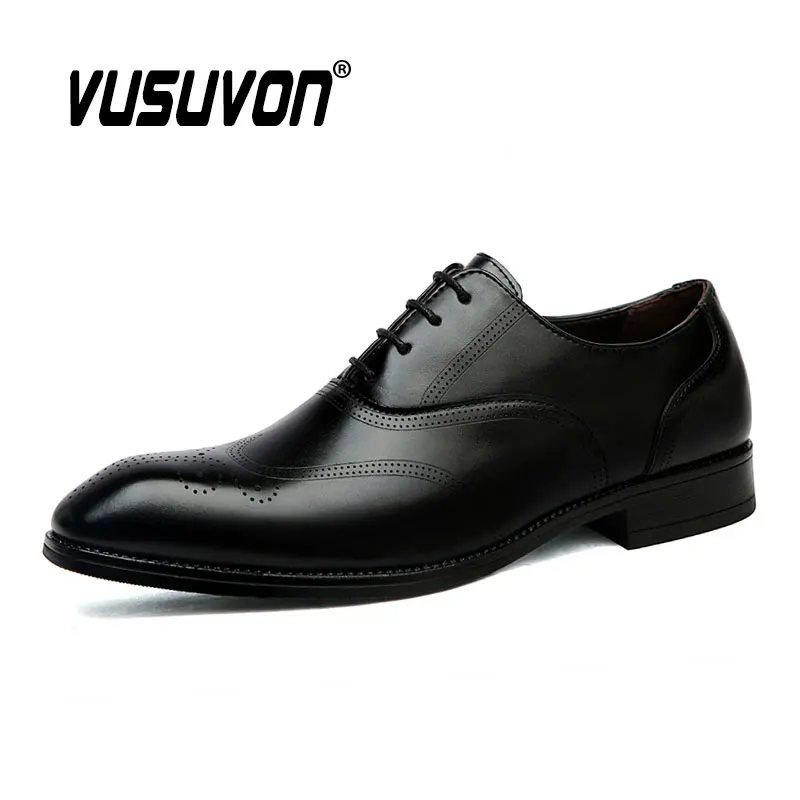 Men Oxford Shoes Fashion Dress Classic Brogue Loafers Black Causal Business Footwear For Party Big Size 38-48