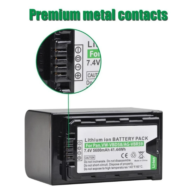 5600mAh VW-VBD58/AG-VBR59 Battery  Used As A Long-lasting Battery for Panasonic AJ-HPX260MC/PX270 and Other Cameras
