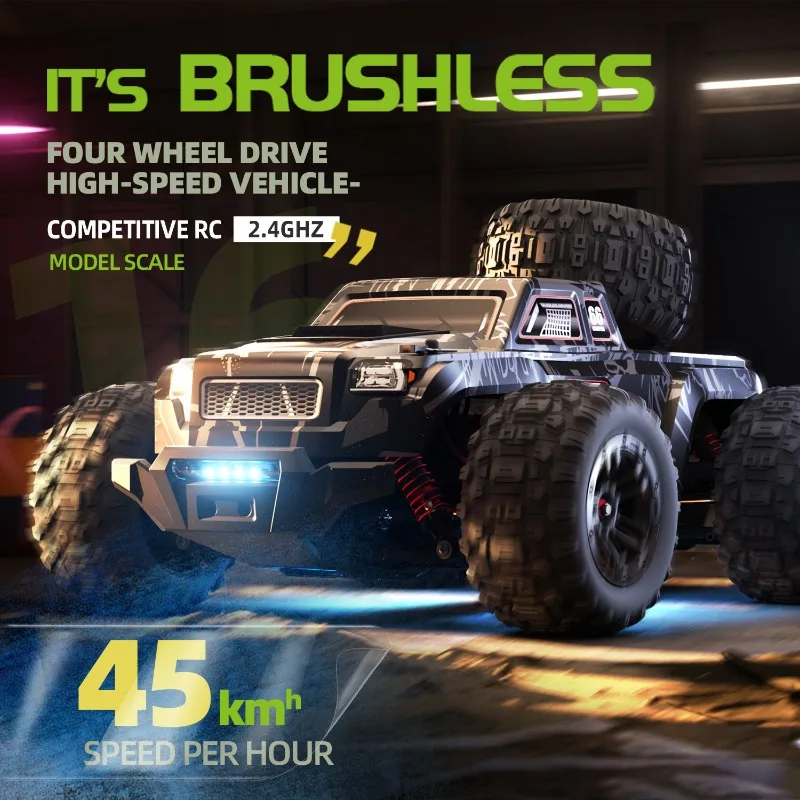 

Cool Stuff Toy Car Funny Gift-45km/h High-speed 4WD Rc Truck,1:14 Brushless Motor Remote Control Car Model,Rc Cars Toys For Boys