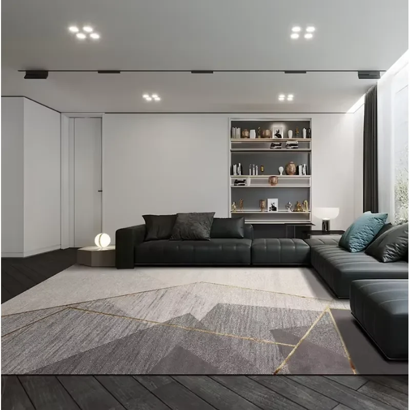 Light Luxury Carpet Thickened Geometric Stripe Wilton Woven Flat Pile Cotton Backed Area Rugs for Living Room Bedroom