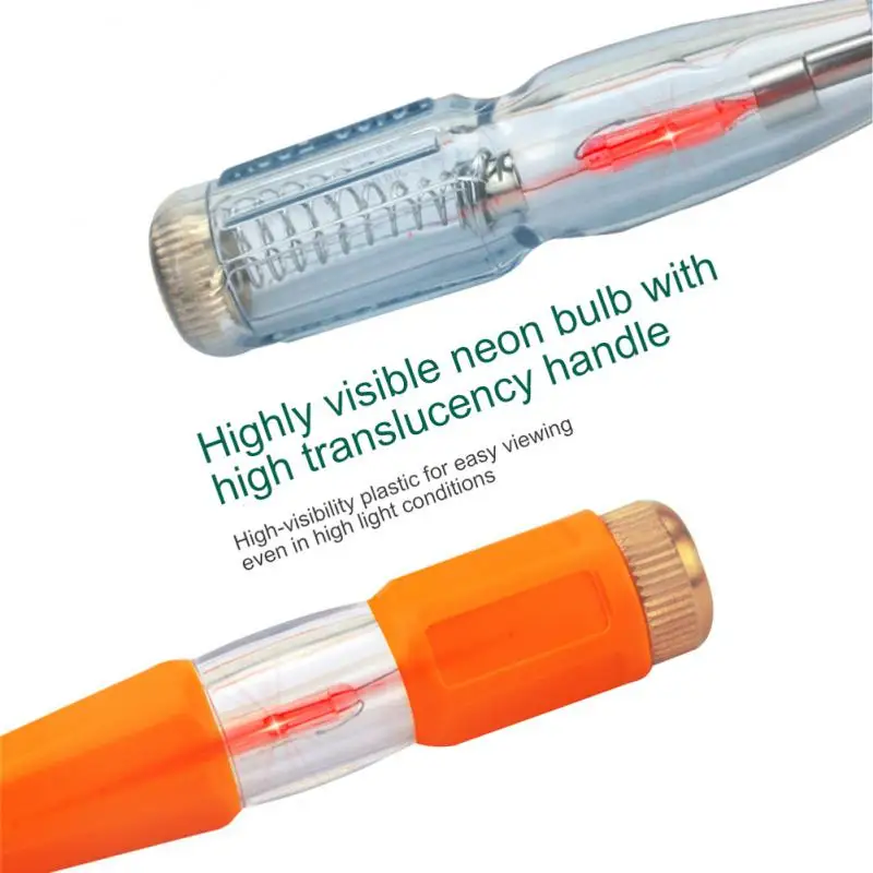 New 100-500V Test Pen Portable Flat Screwdriver Electric Tool Hand Tool LED Tester Multipurpose Non-contact Circuit Test