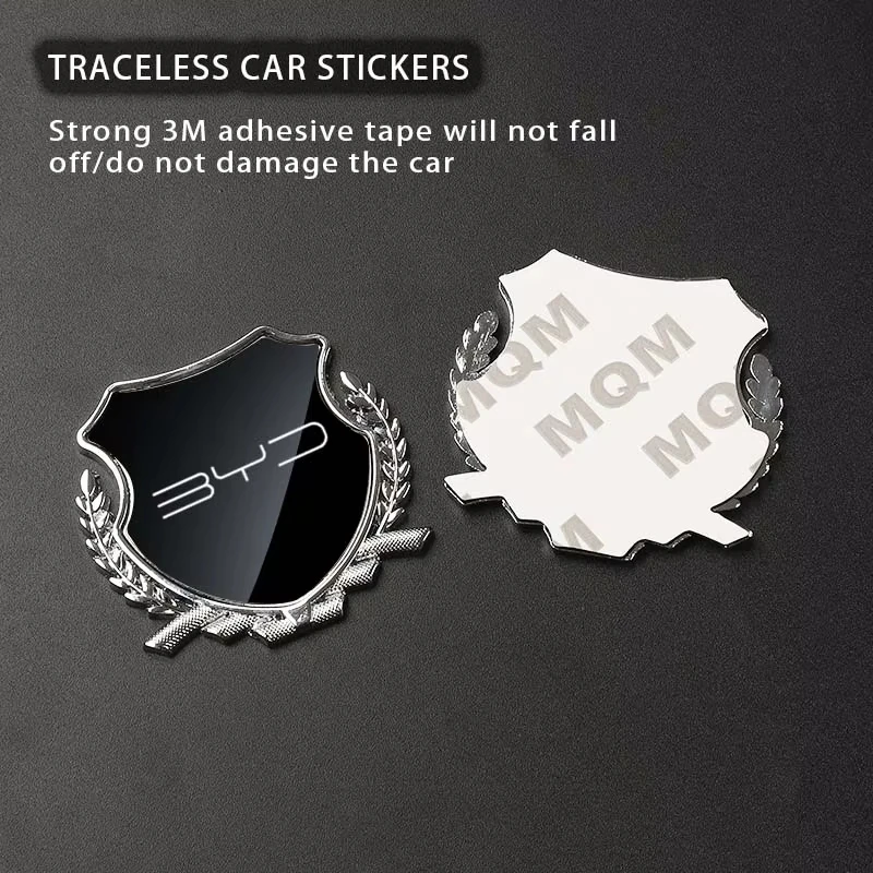 Car Side Modification Sign Triangular Metal Sticke For BYD Atto3 Atto2 Dolphin 8 5 Seal U Tang Song Sealion Plus Car Accessories