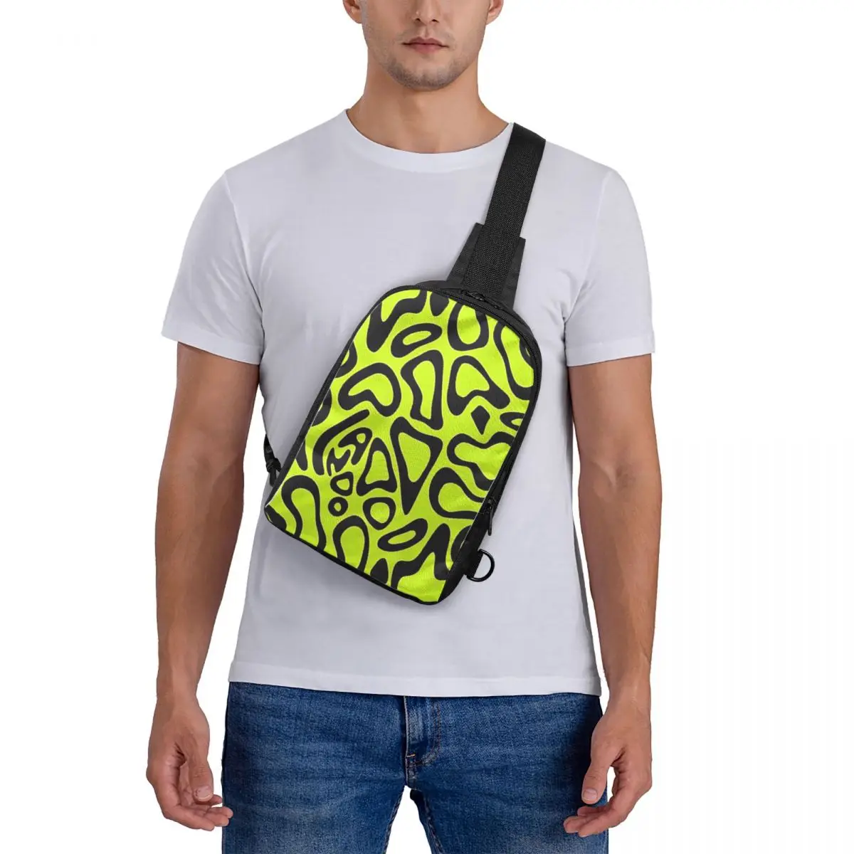 

Lando Norris 2024 Helmet Pattern Black Chest Bag Crossbody Backpack Sling Shoulder Bag For Men Traveling Hiking Daypack