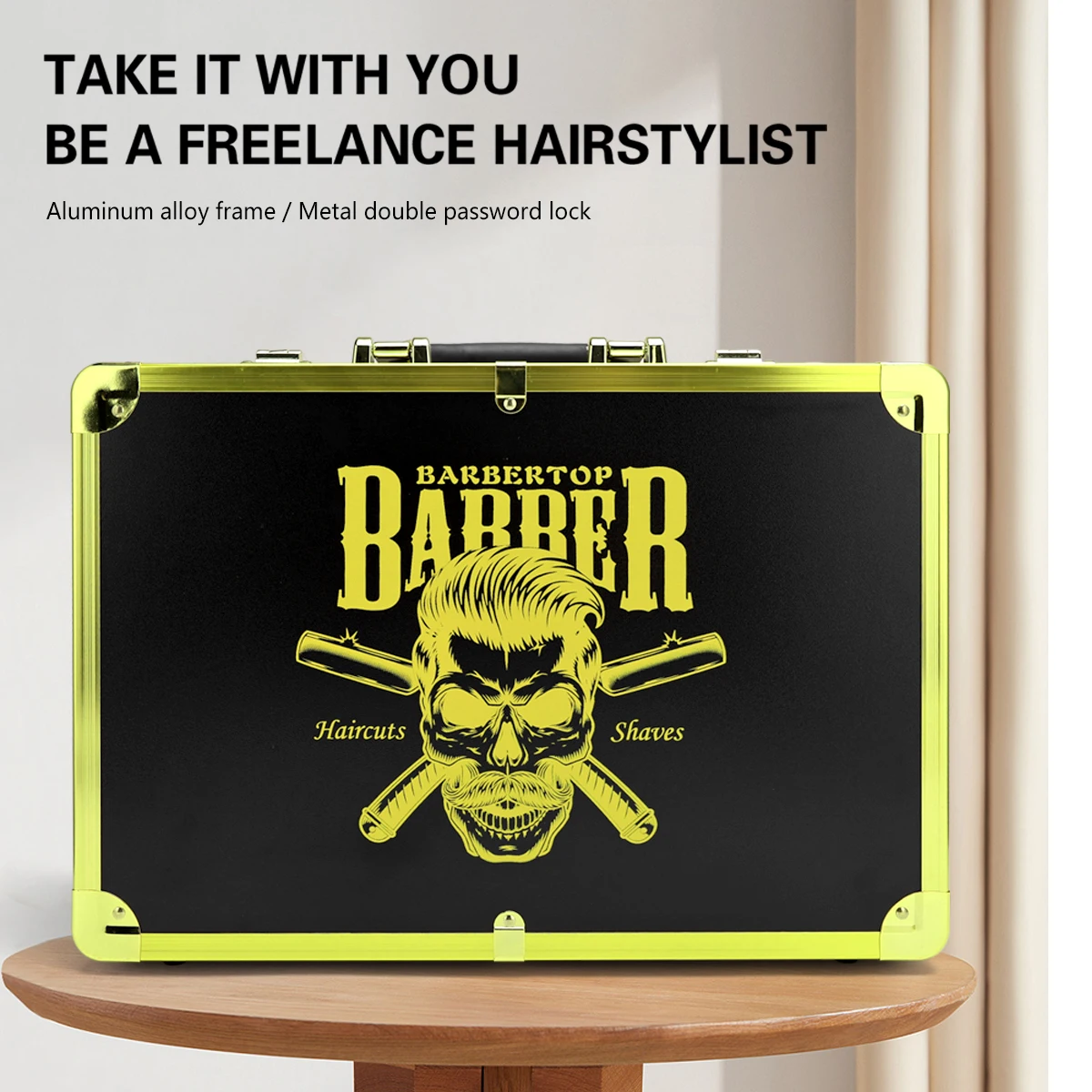 

Aluminum Alloy Barber Case Organizer Multi-Compartment Travel Storage for Scissors Combs Portable Salon Tool Kit for Barbers