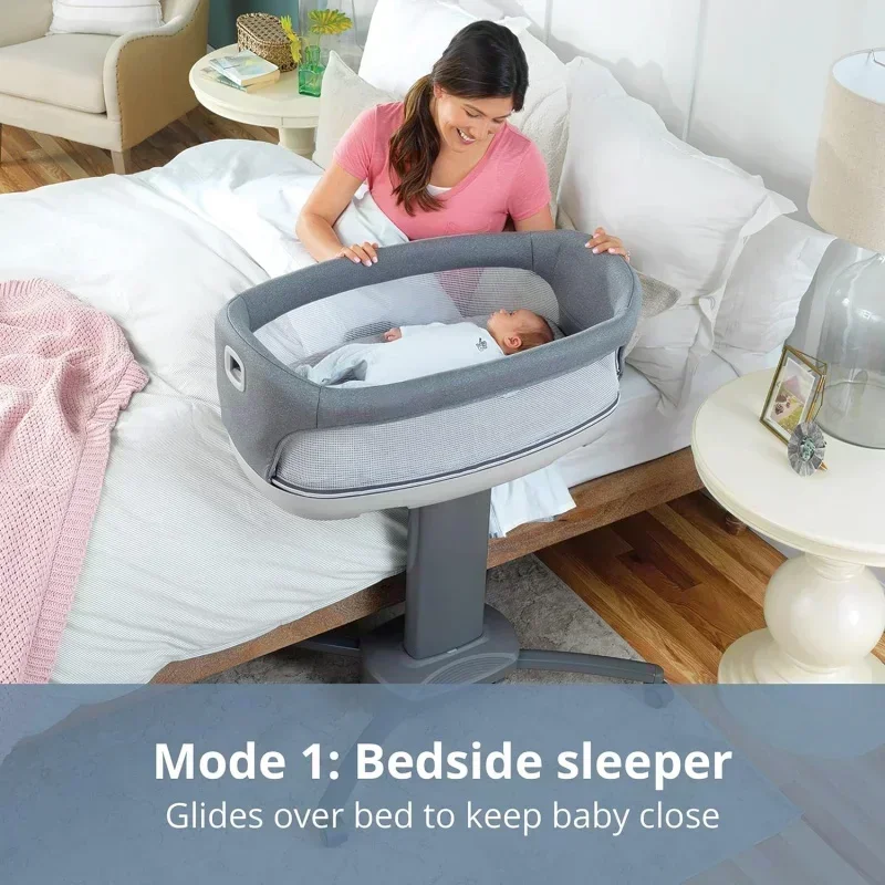 3-in-1 Bedside Bassinet, Portable Newborn Bassinet with Wheels, Adjustable-Height Changing Table | Heather G