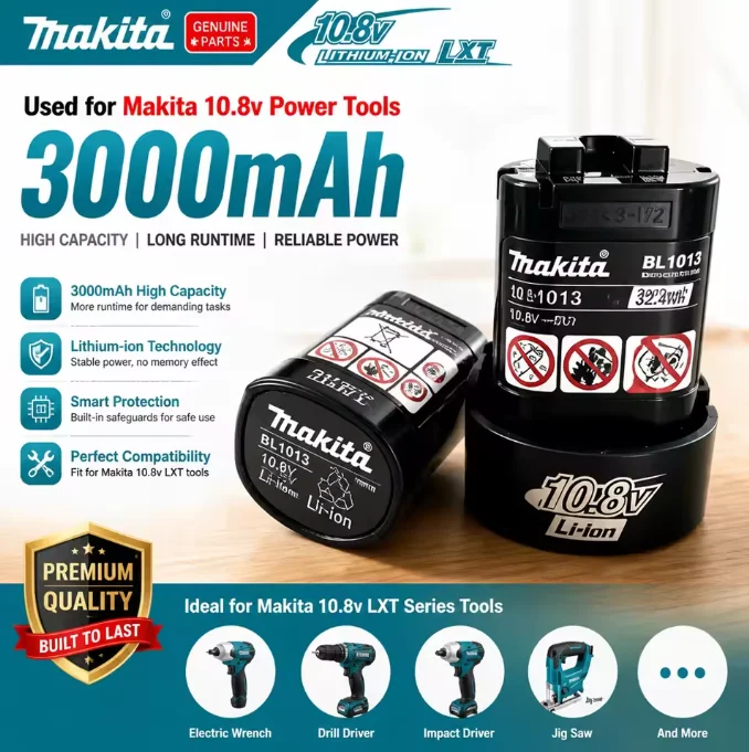 🏆Makita10.8V original battery BL1013 BL1020 BL1030, DF030D Makita 10.8v/12V charger, replacement tool 10.8v MakitabatteryBL1030