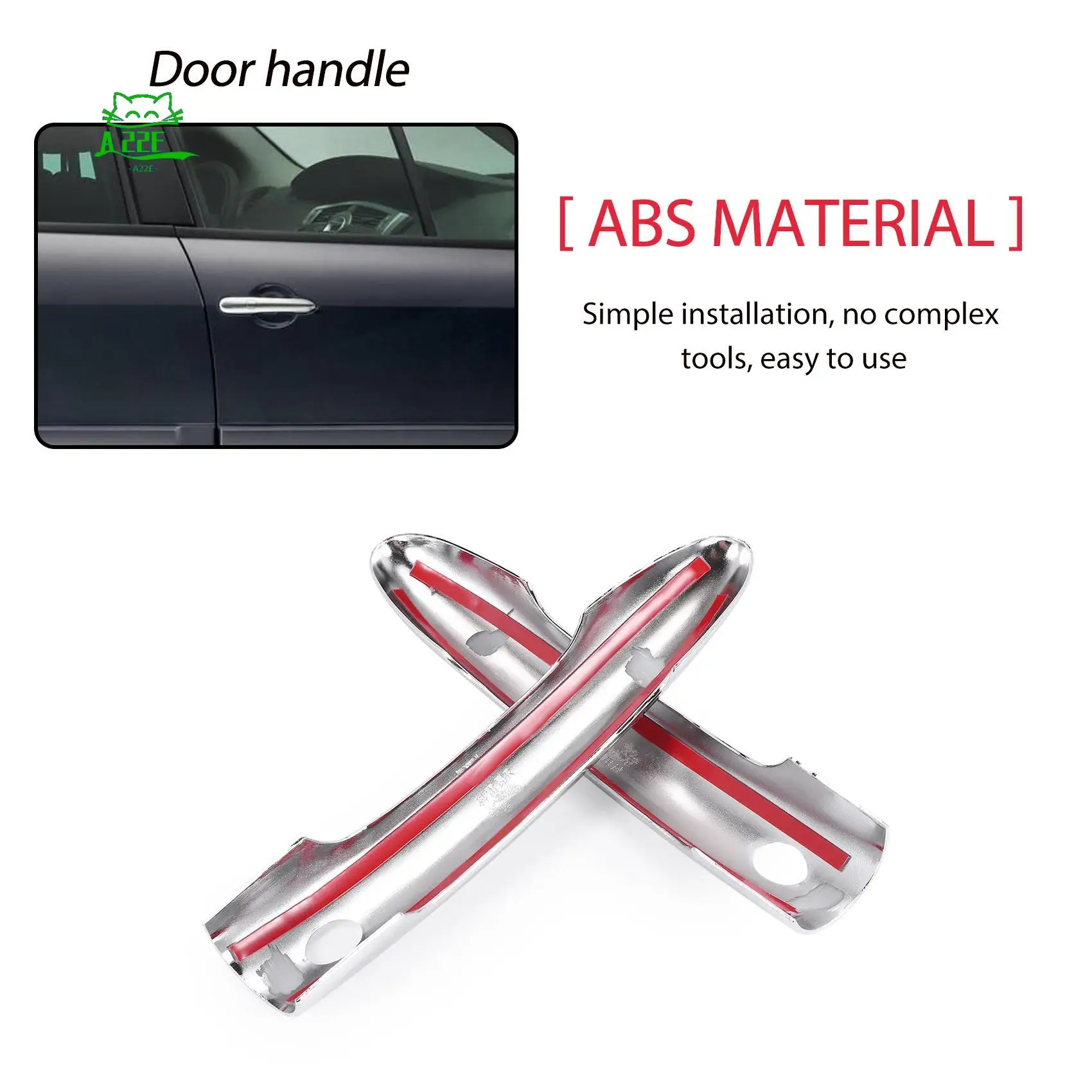 

A22E-For Renault Scenic 2 Ii 2003 2004 2005 2006 2007 2008 2009 Chrome Door Handle Catch Cover Trim Cap Auto Accessories
