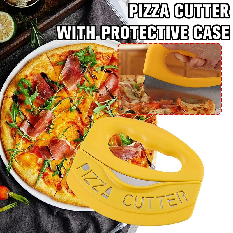 

Portabl Pizza Cutter Food Chopper Super Sharp Stainless Steel Pizza Cutter With Protective Sheath Multi Function Pizza Knife Kit