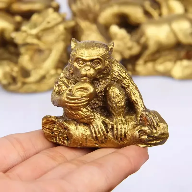 Chinese Zodiac Copper Statue, Copper Animal Ornament, Rat, Tiger, Rabbit, Dragon, Horse, Sheep, Monkey, Chicken, Dog, Pig Figu - view 5