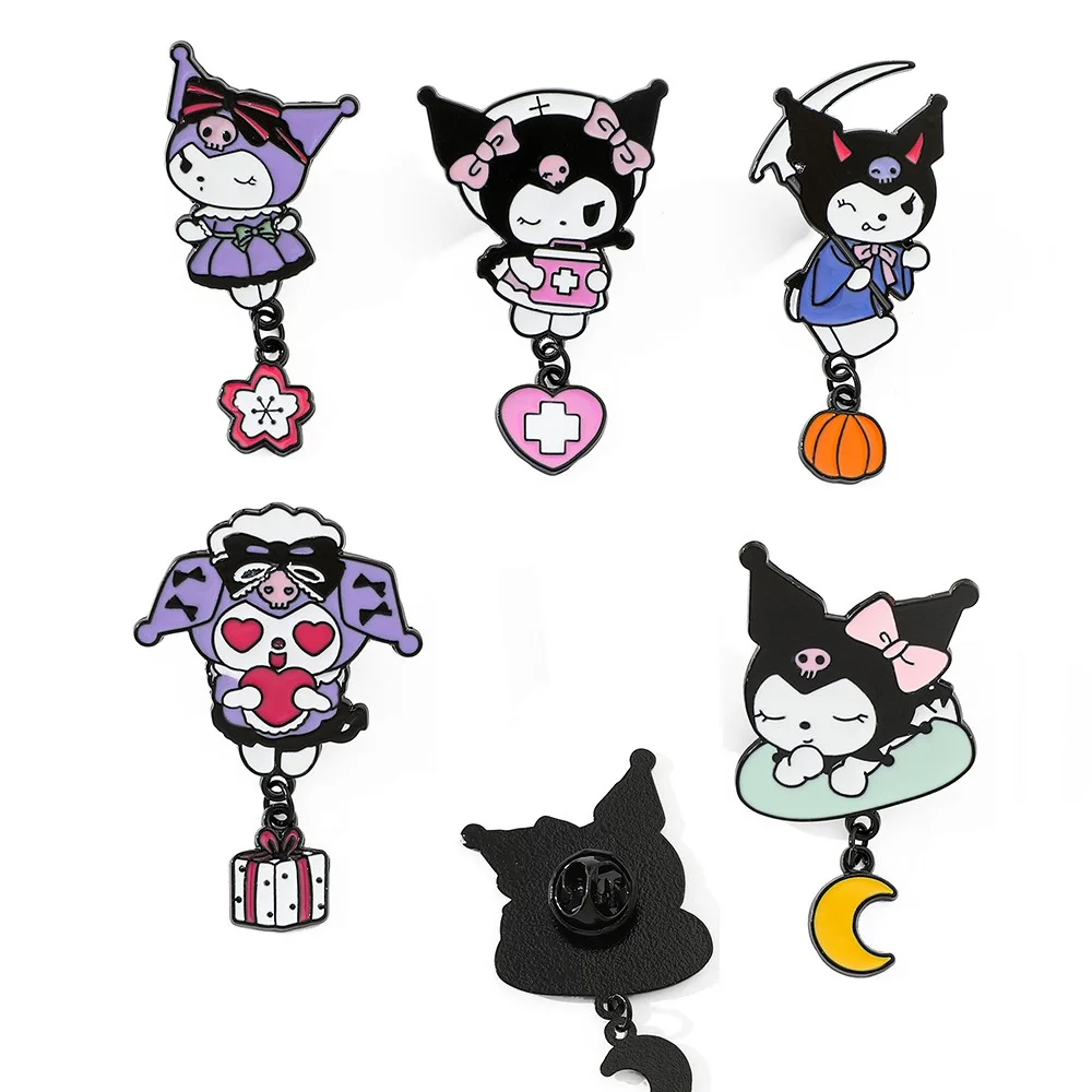 

1-5Pcs Cartoon Anime Kuromi Enamel Pin Brooches For Lapel Pins Badge on decor DIY Backpack Clothes Bag Metal Badge Fashion Gifts