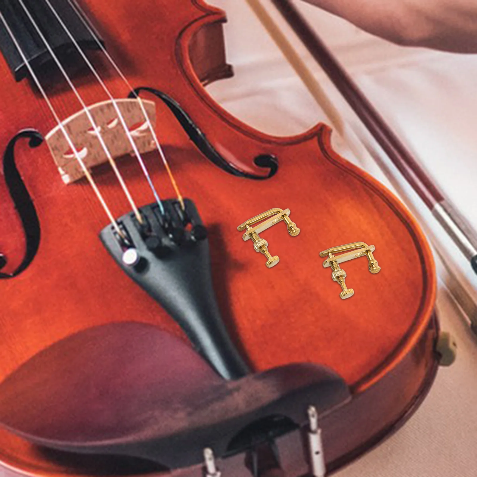 

4Pcs Violin Fine Tuners Universal Metal Violin Viola Tuning Parts Easy Installation Precise Adjustment Durable Gold Tone