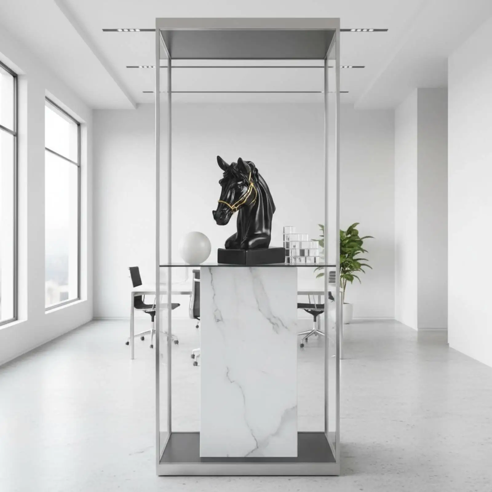 Creative Horse Sculpture Organic Resin Equine Bust Decorative Figurine Luxury Centerpiece for Living Room