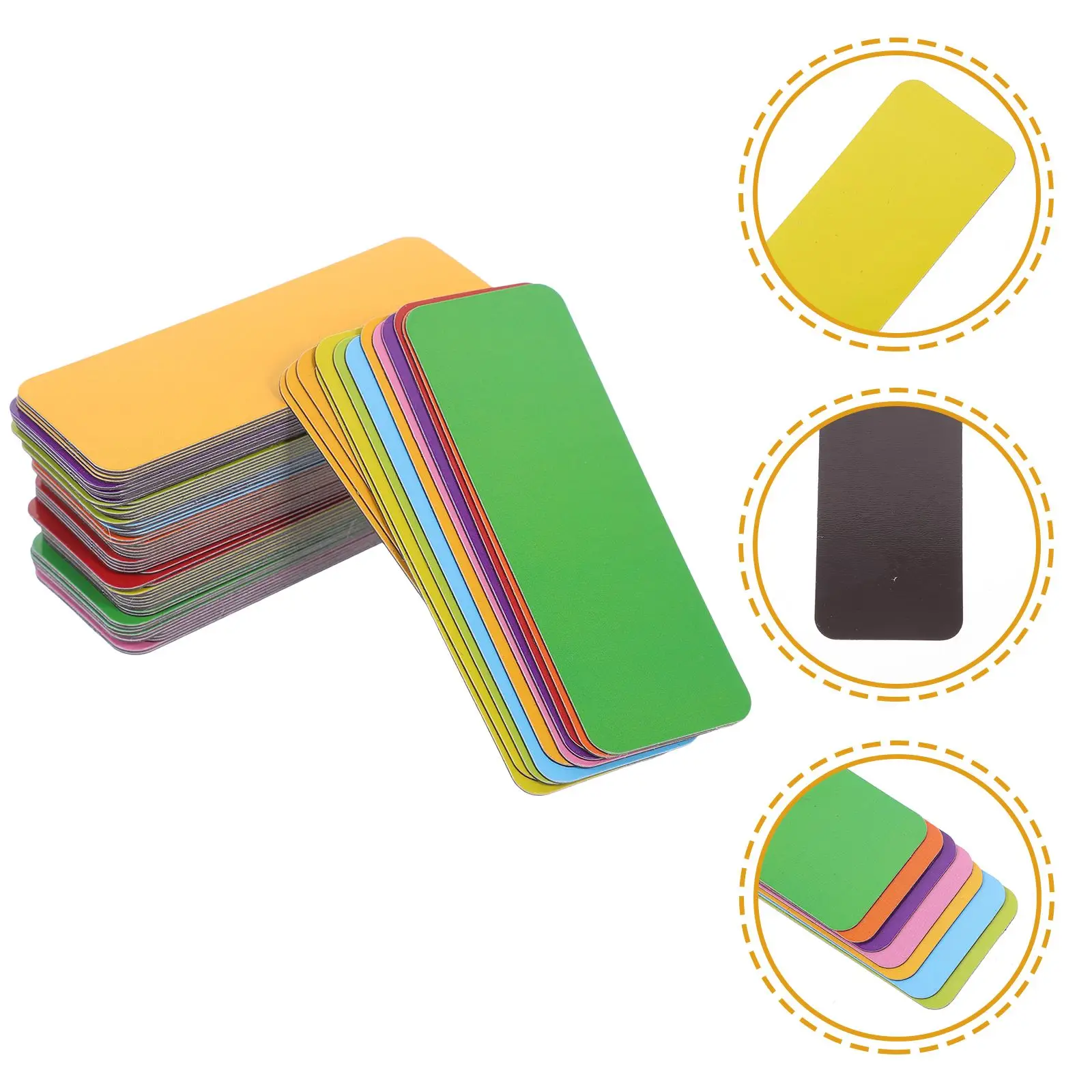 72 Pcs Fridge Whiteboard Magnetic Label Writable Magnets Various Stickers Wipe off Markers