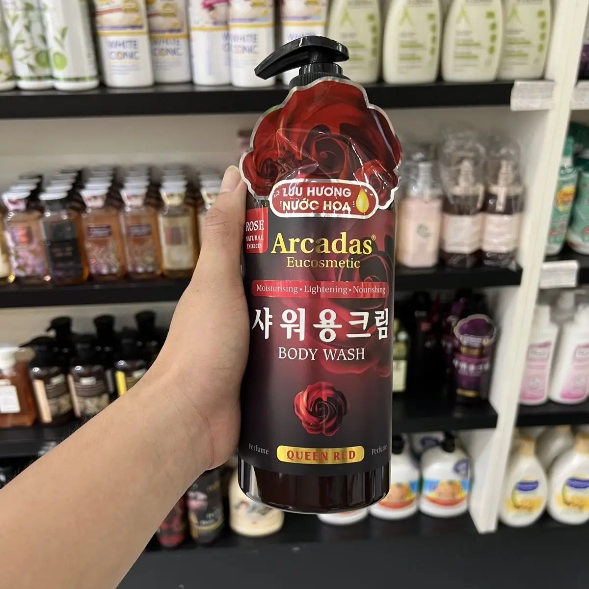 

Vietnamese Perfume Shower Gel 1L, Long-Lasting Fragrance & Moisturizing Body Wash