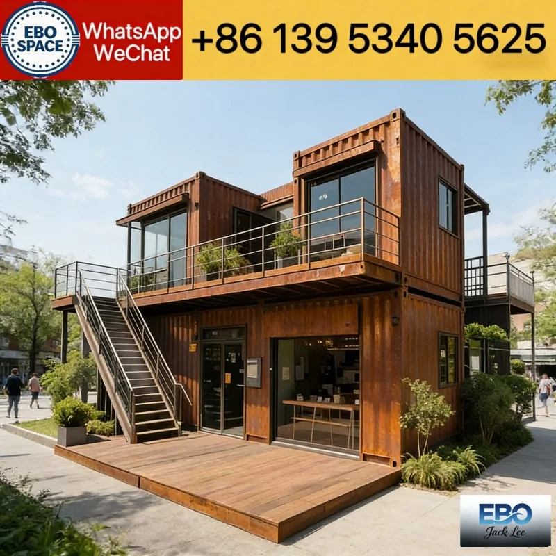Sustainable 30ft prefab foldable modular container house outdoor cabin villa waterproof long lifespan kitchen bathroom