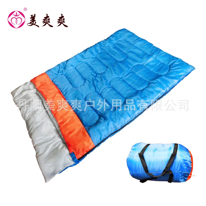 Couple Sleeping Bag Spring and Autumn Outdoor Camping Adult Envelope with Pillow Comfortable Sleeping Bag Extra Thick Sleeping B