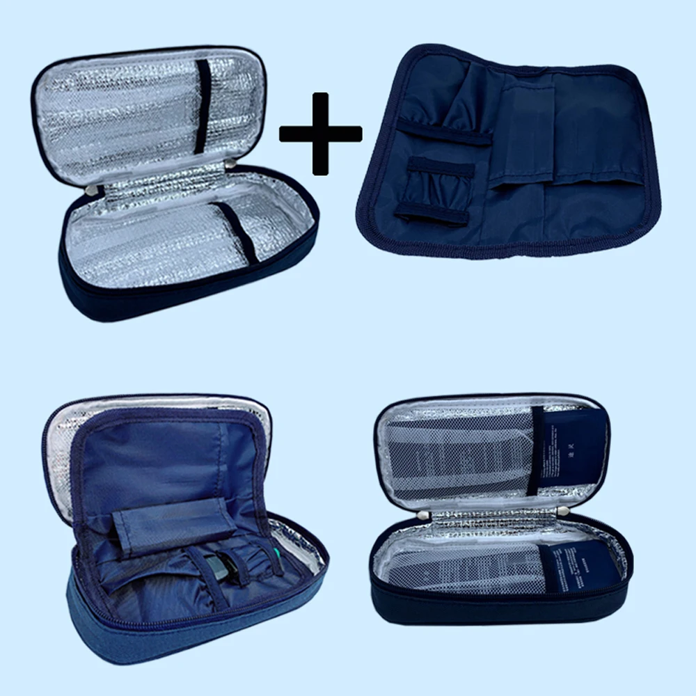 Portable Diabetic Insulin Cooling Bag with Ice Pack Pill Protector Cooler bag Medical Cooler Insulation Organizer Travel Case