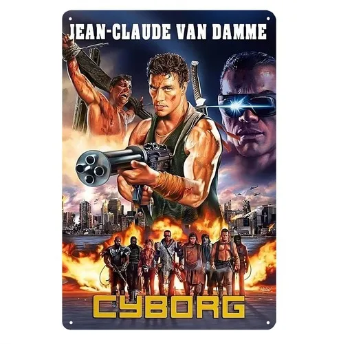 Pôster de Metal do Filme Cyborg de Jean Claude Van Damme