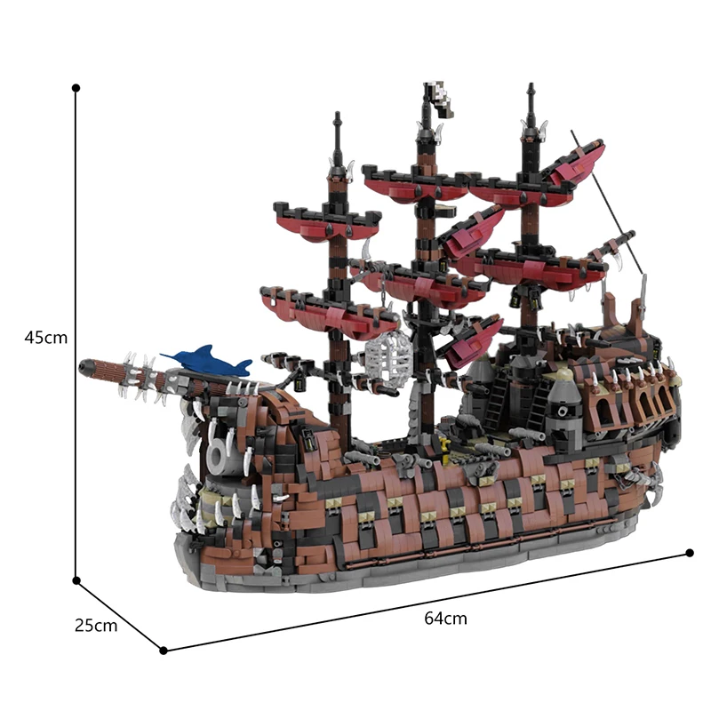 ตัวต่อโมเดลเรือโจรสลัด5854ชิ้น MOC-165091ชุดสะสมสุดยอดของเล่นอิฐของขวัญวันหยุด