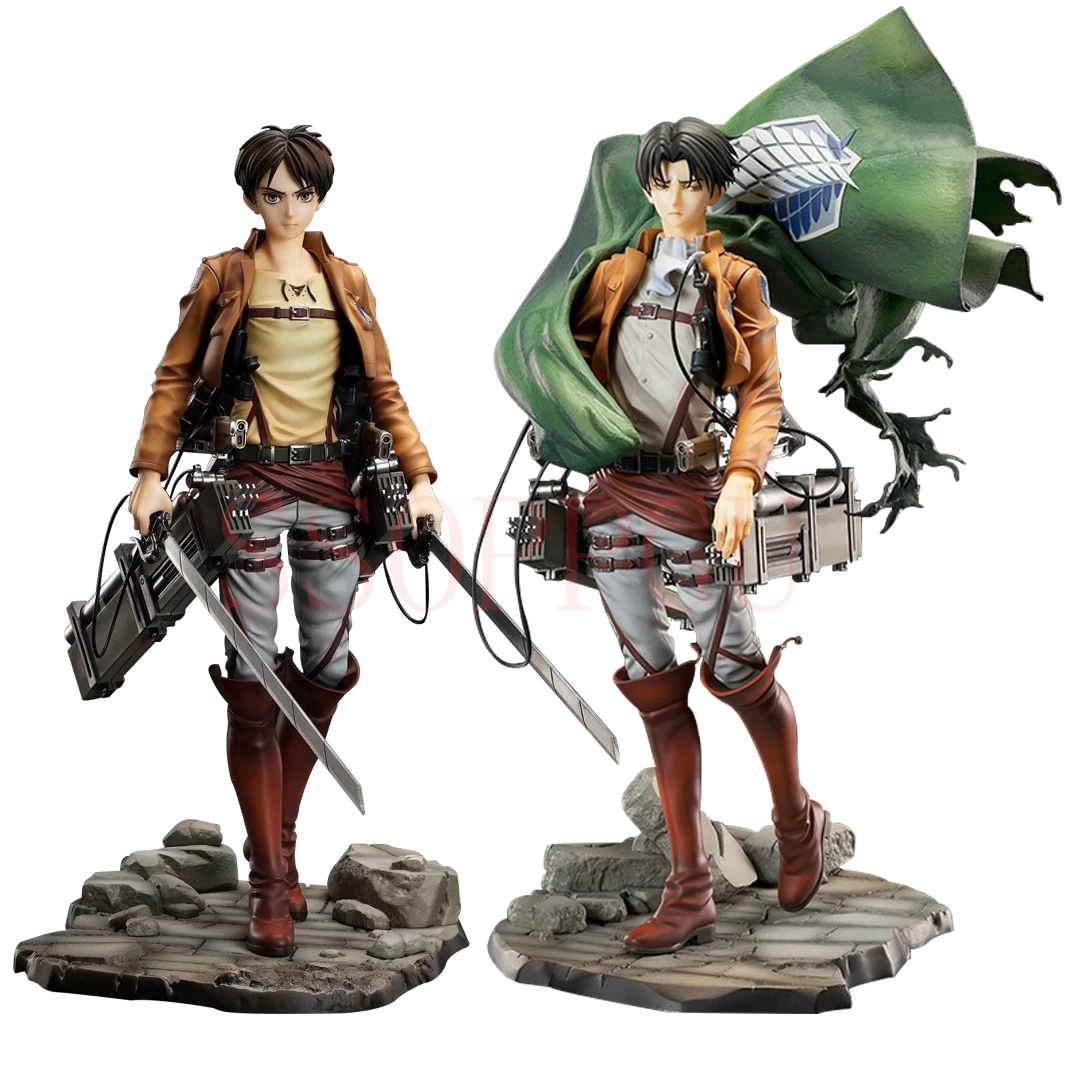 HobbyMax Attack on Titan Shingeki no Kyojin Levi Ackerman Eren Yeager Anime PVC Action Figure Toy Statue Collection Model Doll