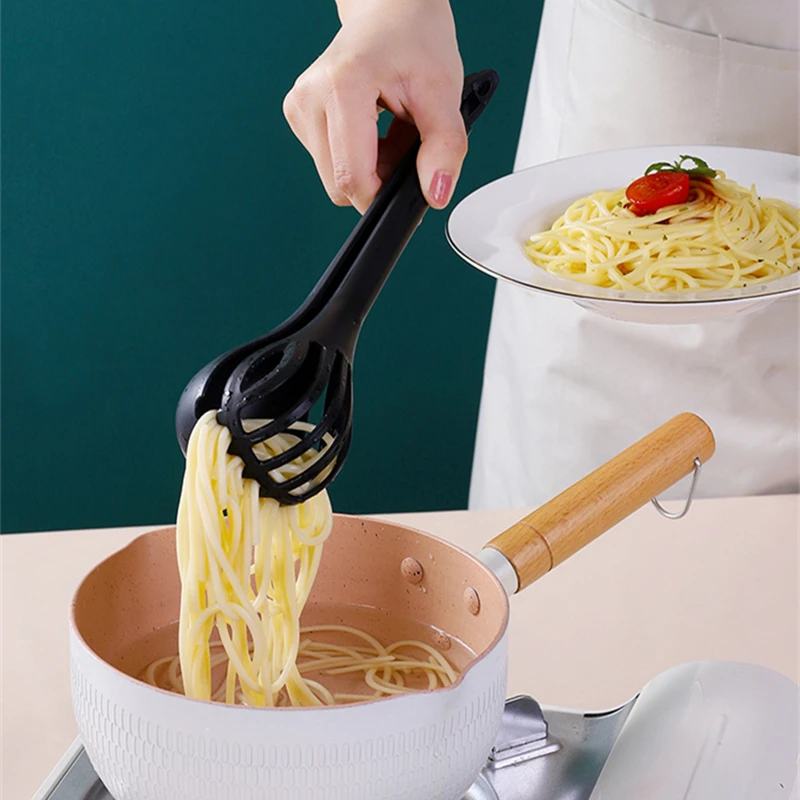 Removable Long-Handled Pasta Clips 3 in 1 Bread Food Tongs Egg Beater Cake Cream Mixer Kitchen Utensil