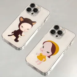 Yoshitomo Nara Art Phone Case For iPhone 16 15 14 13 12 11 Mini Pro Max X XR XSMax 7 8 Plus SE20 Transparent Cover