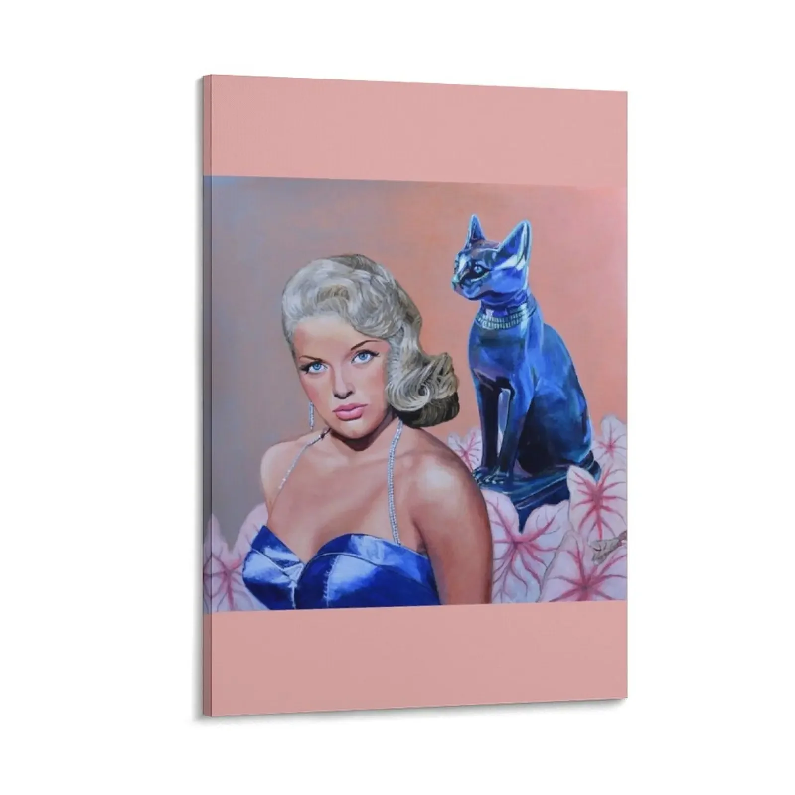 

Blonde Bombshell Diana Dors and Cat - Glamour Puss Canvas Painting decoration aesthetic wall art Decoration wall