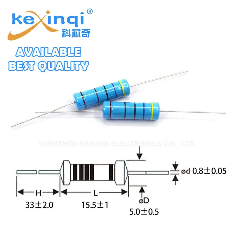 10pcs 2W Metal Film Resistor 1% 0.1R ~ 2.2M 0.1 0.15 0.18 0.22 0.24 0.27 0.3 0.33 0.36 0.39 0.43 0.47 0.56 0.68 0.75 0.82 1M Ohm